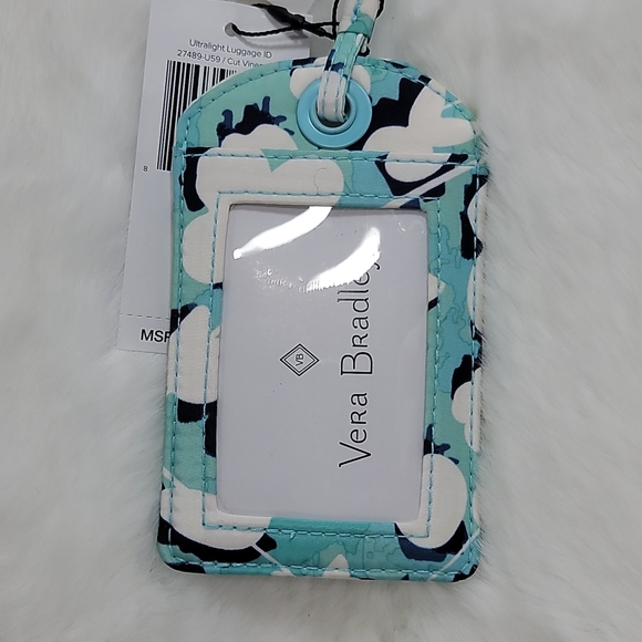 Vera Bradley Ultralight Luggage ID Cut Vines Cool - Picture 2 of 5